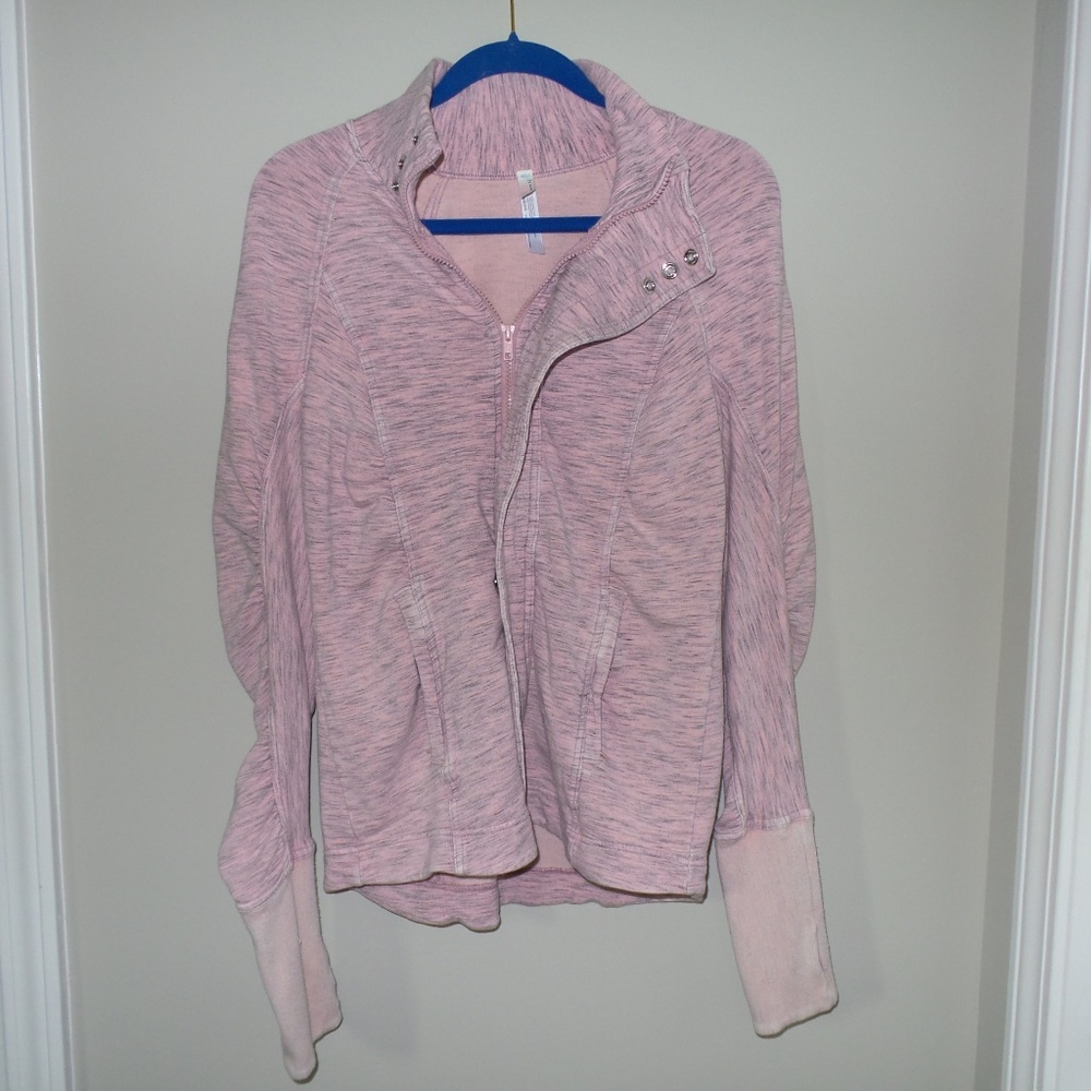 Pink Free People Movement Ruffle Sweatshirt